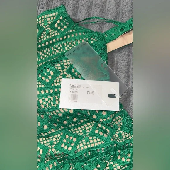 Endless Rose Green Lace Peplum Tank & Shorts Set - Picture 3 of 5